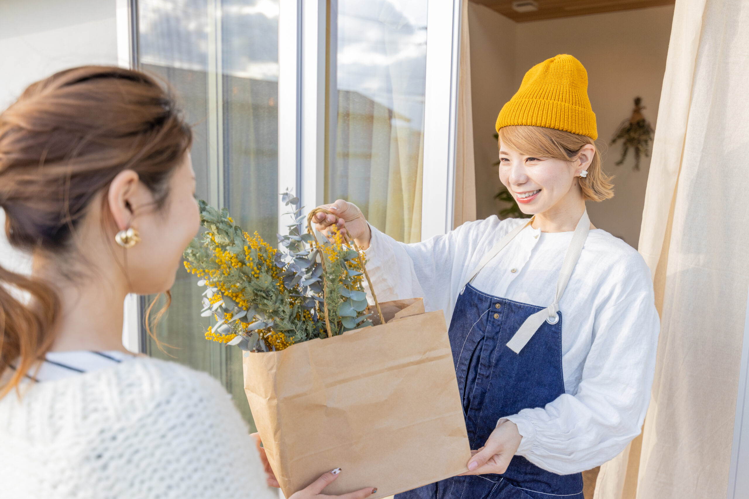ナチュラルテイストな土間リビングのあるお家